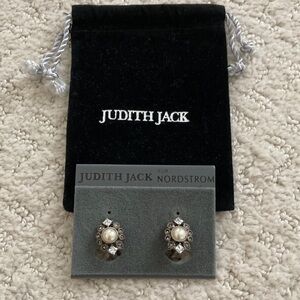Judith Jack Marcasite, Faux Pearl, & Cubic Zirconia Earrings